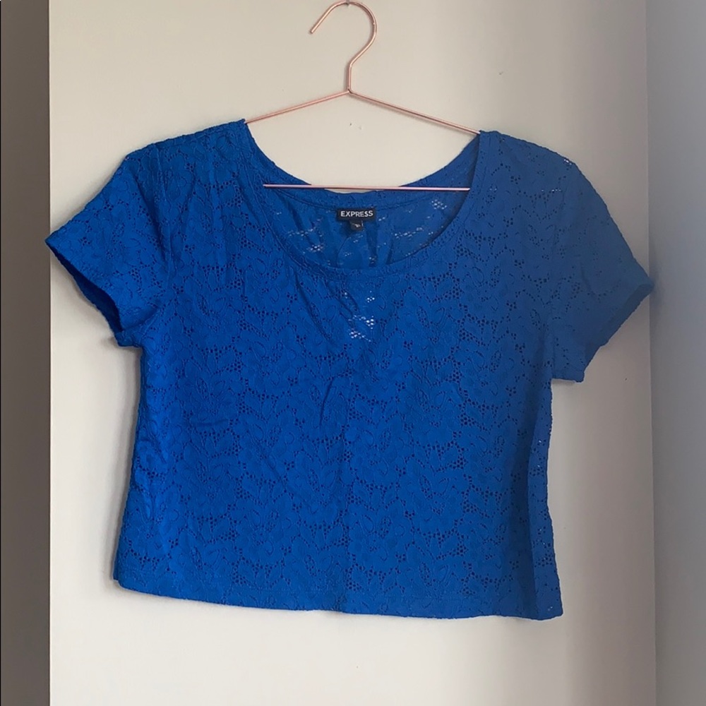 Short Sleeve Lace Crop Top